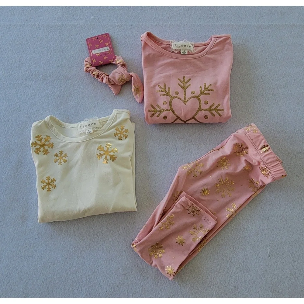 btween girls 4 Piece matching outfit, sweater and leggings with‎ scrunch Sz 4
